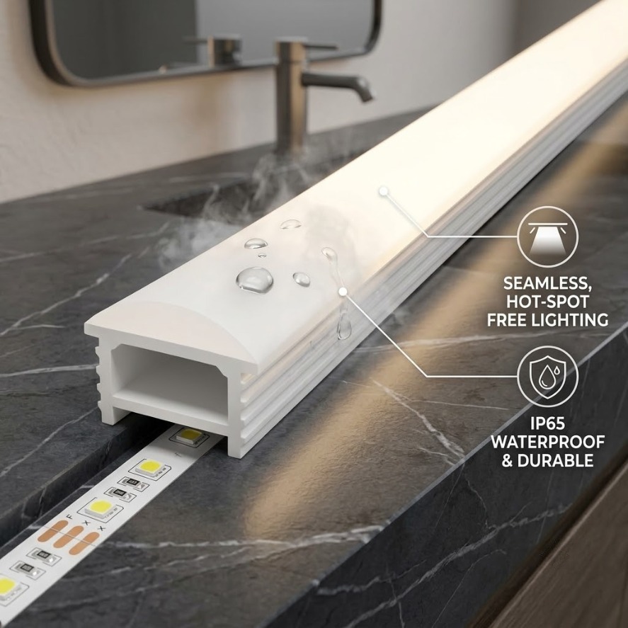 Diffusion Material Roll - Tubo de Silicona Blanco Empotrable Impermeable