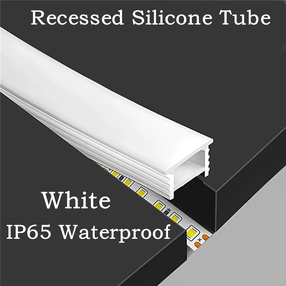 Diffusion Material Roll - Tubo de silicona blanco empotrado, luz