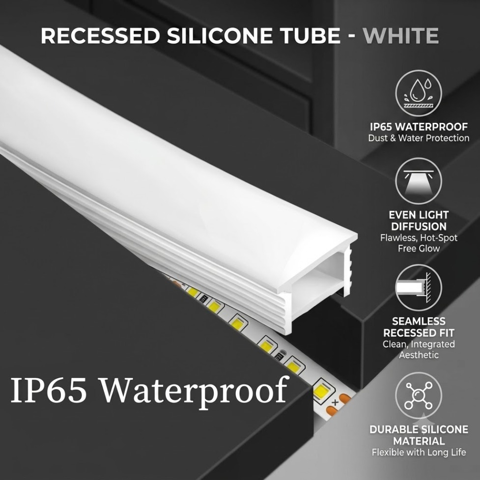 Diffusion Material Roll - Tubo de Silicona Blanco Empotrable para