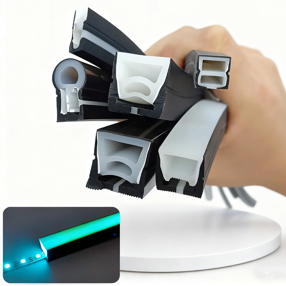 Diffusion Material Roll - Tubo de silicona negro, luz de