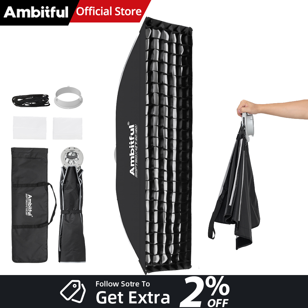 Photography Lighting Grid - AMBITFUL Q7-II 30*120cm Softbox tipo strip