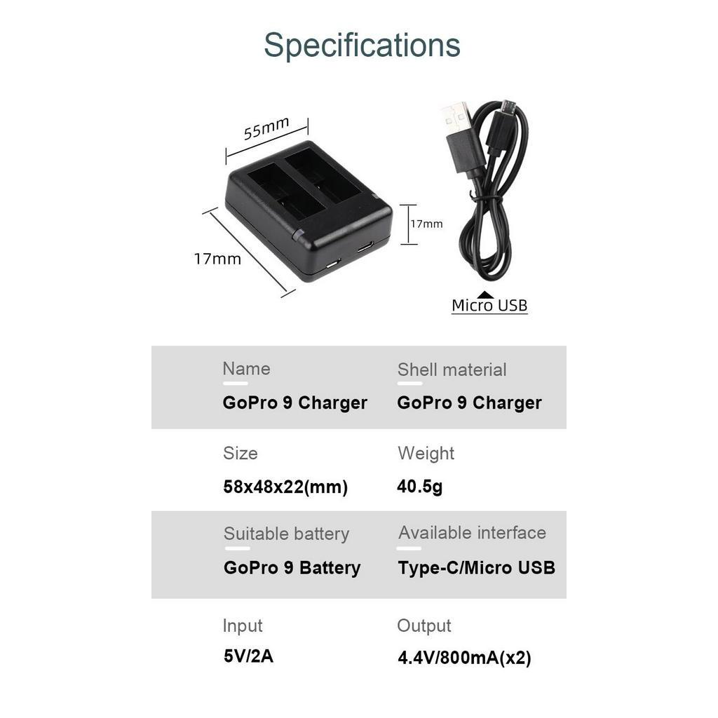 Cargador de batería Dual Go Pr - Gopro Action Camera Hero 11 Black reseña y precio