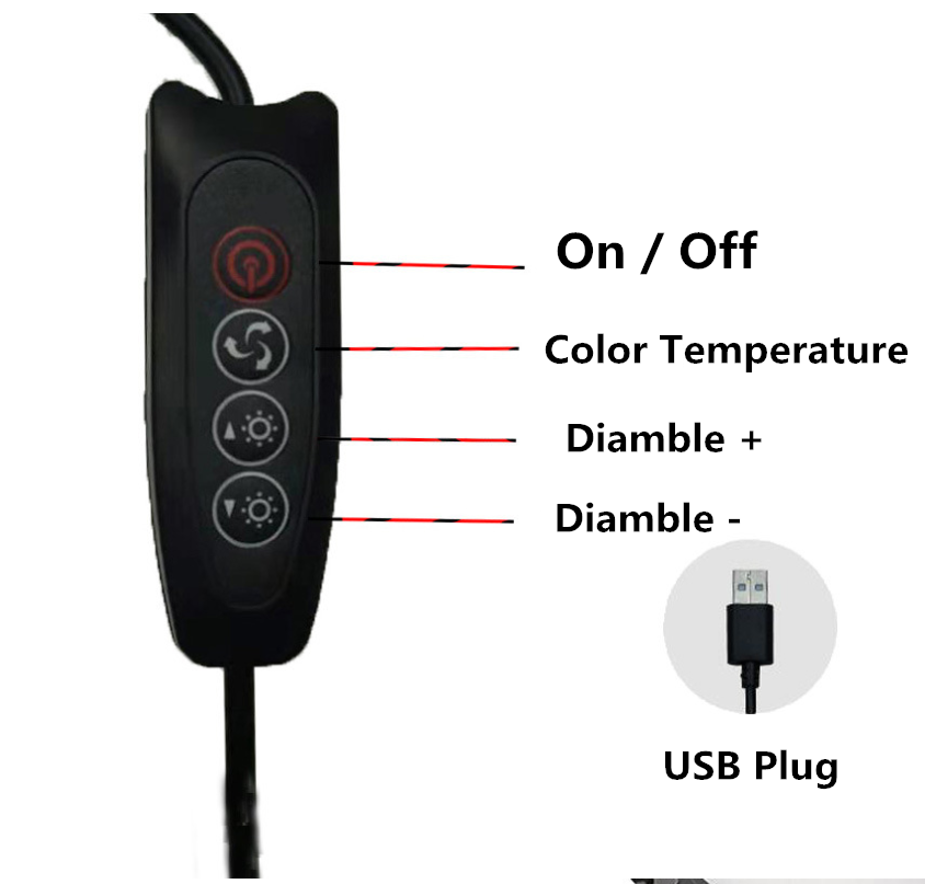 Anillo de luz LED para selfies - Photography Lighting Description reseña y precio